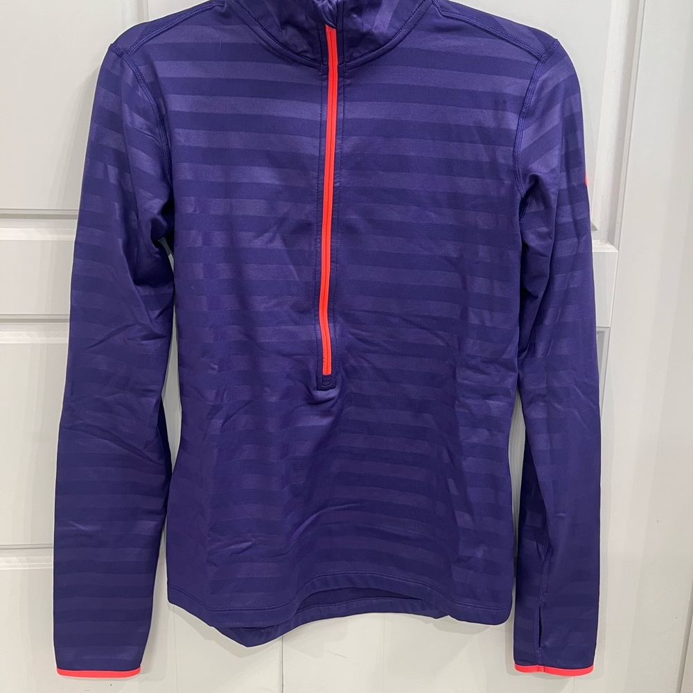 Nike Pro Purple and Red Quarter-Zip Top